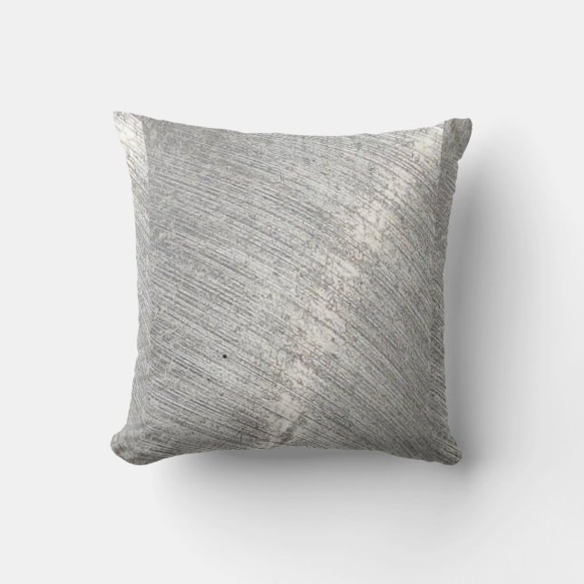 Silver Metallic Shine Pattern Throw Pillow (Front)