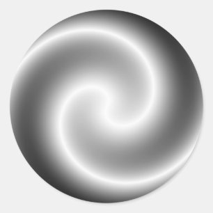 Silver Metallic Swirl Round Sticker