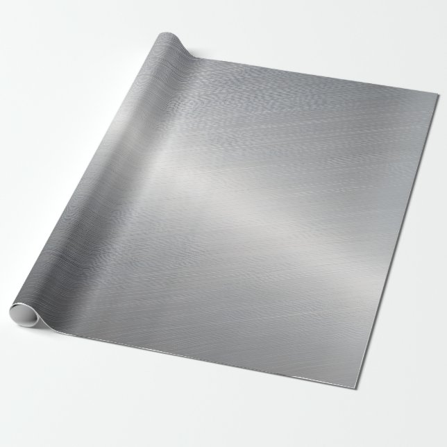 Silver Metallic Texturized  Wrapping Paper (Unrolled)