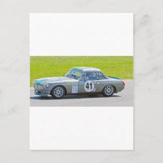 Silver MG racing car Postcard