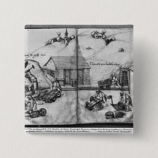 Silver mine of La Croix-aux-Mines 2 Inch Square Button (Front)