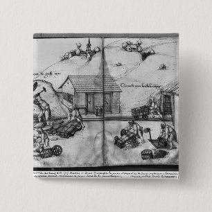 Silver mine of La Croix-aux-Mines 2 Inch Square Button
