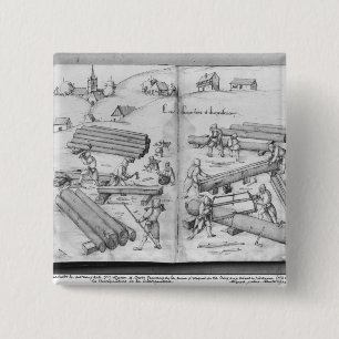 Silver mine of La Croix-aux-Mines, Lorraine 2 Inch Square Button