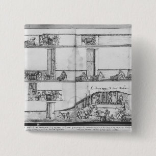 Silver mine of La Croix-aux-Mines, Lorraine 2 Inch Square Button