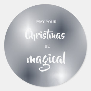 Silver Minimalist Christmas Gift Sticker