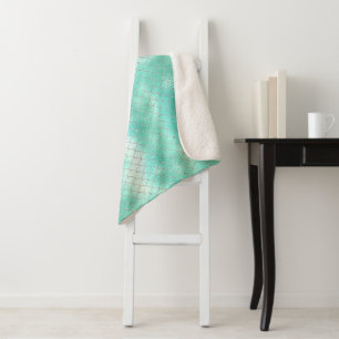 Silver Mint Mermaid Sherpa Blanket