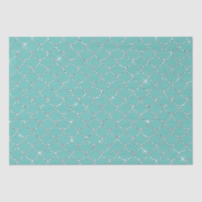 Silver Mint Mermaid  Tissue Paper (Front)