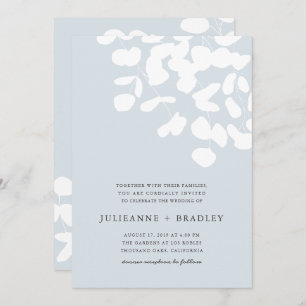Silver Mist Eucalyptus Greenery Modern Wedding Invitation