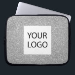 Silver Modern Glitter - Custom Logo Promotional Laptop Sleeve<br><div class="desc">Silver Modern and Professional Faux Glitter and Sparkle Elegant Custom Logo Promotional Corporate Laptop Bag or Sleeve Promotional Case for a Beauty Industry Gift. This case can be customized to include your company or business logo.</div>
