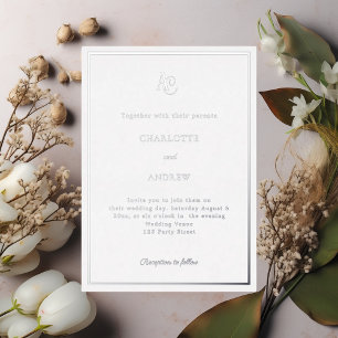 Silver modern monogram luxury wedding