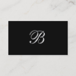 Silver Monogram B business Cards