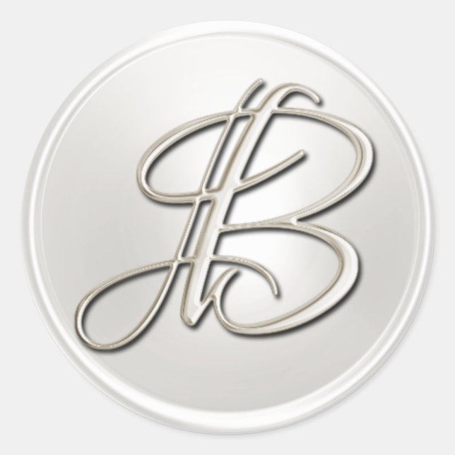 Silver Monogram B Envelope Seal (Front)