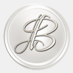 Silver Monogram B Envelope Seal