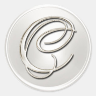 Silver Monogram C Envelope Seal