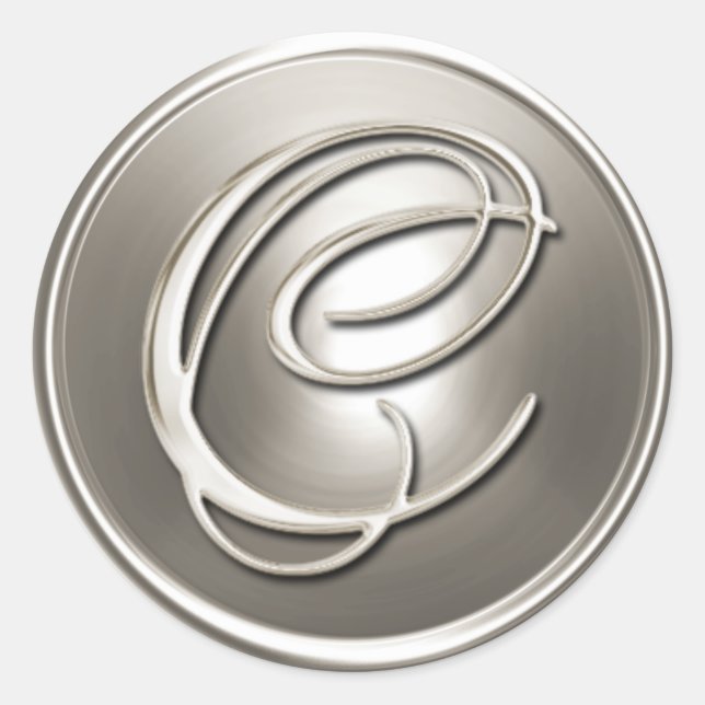Silver Monogram C Envelope Seal (Front)