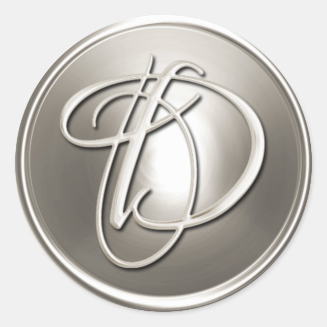 Silver Monogram D Envelope Seal (Front)