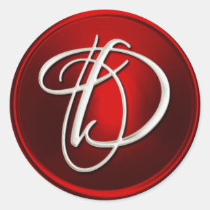 Silver Monogram D Envelope Seal