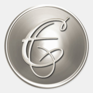 Silver Monogram E Envelope Seal