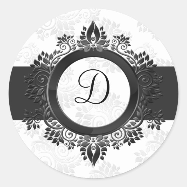 silver monogram envelope seal (Front)