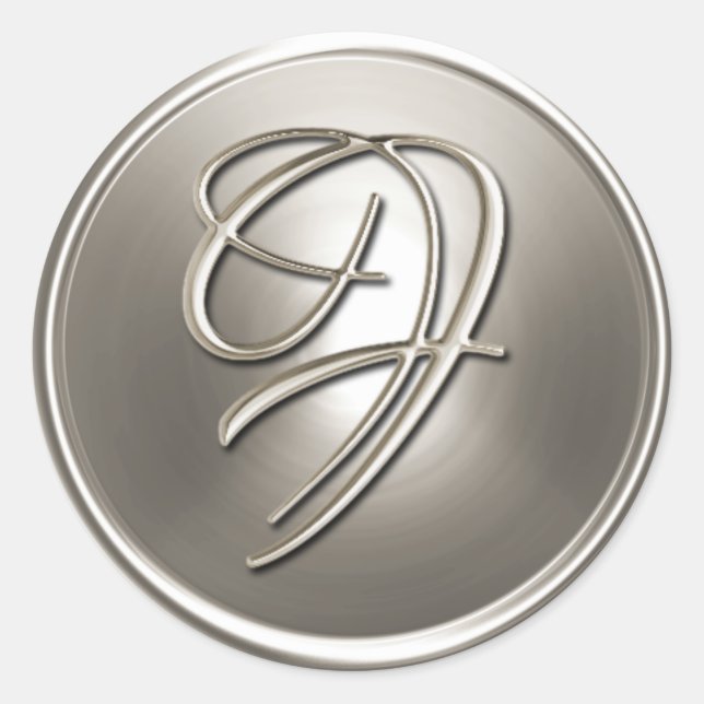 Silver Monogram F Envelope Seal (Front)