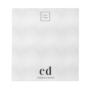 Silver monogram initials business logo  notepad