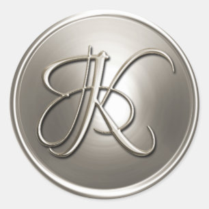 Silver Monogram K Envelope Seal