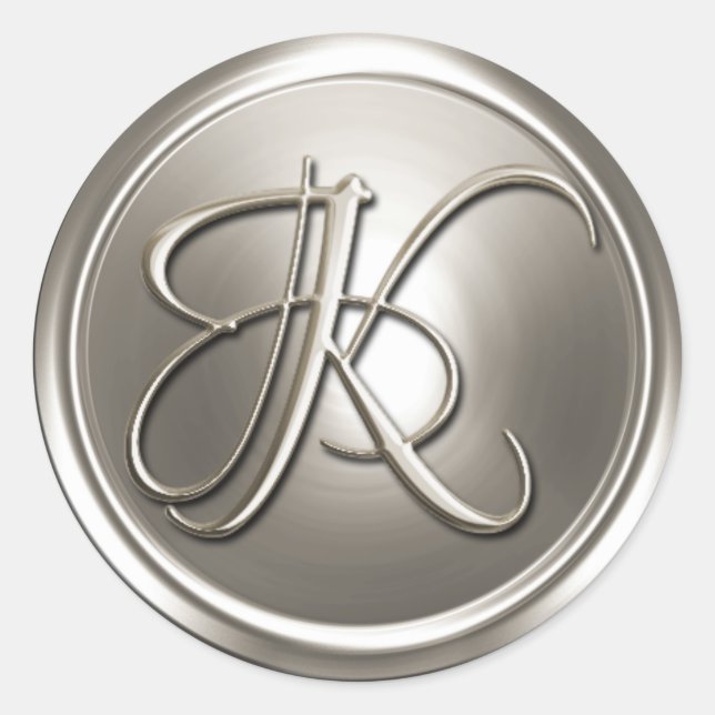 Silver Monogram K Envelope Seal (Front)