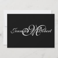 Silver Monogram on Black with Polka Dots