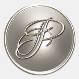Silver Monogram P Envelope Seal