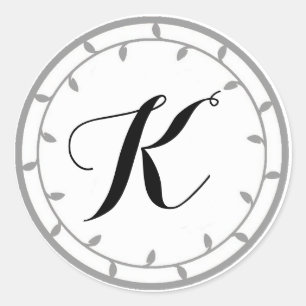 Silver Monogram Sticker Template