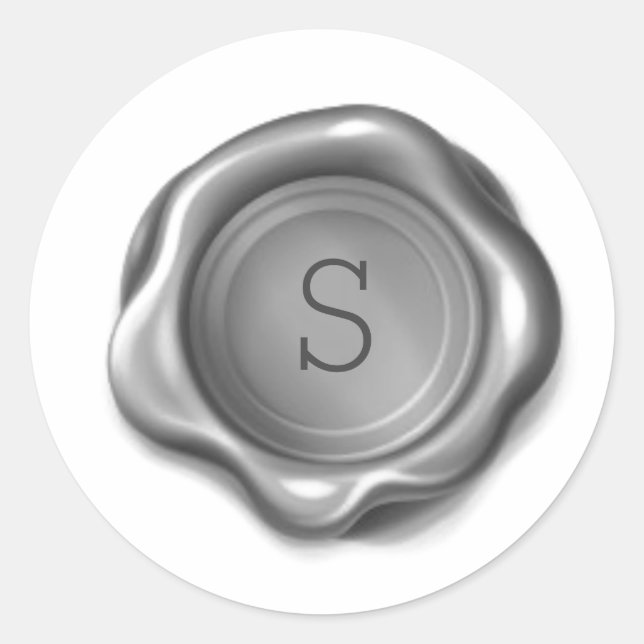 Silver Monogram Wax Melt Seal Metallic Sticker (Front)