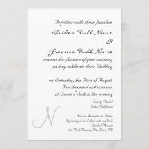 SILVER MONOGRAM WEDDING INVITATION TEMPLATE