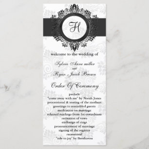 silver monogram Wedding program
