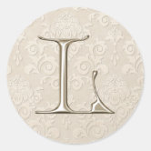 Letter L Diamond Circle GOLD Wax Seal Stickers