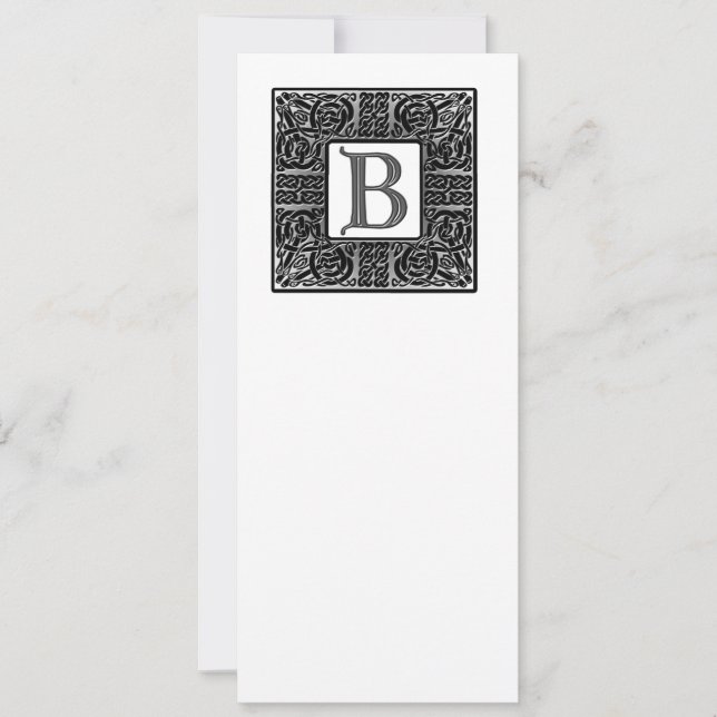 Silver Monogrammed Celtic Wedding Invitation (Front)