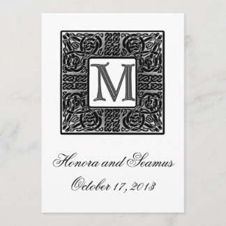 Silver Monogrammed Celtic Wedding Invitation