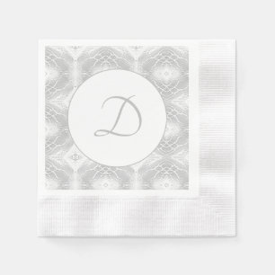 Silver Monogrammed Faux-Satin Napkin