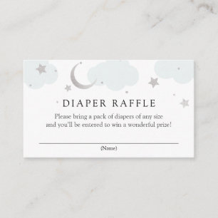 Silver Moon and Stars Diaper Raffle insert card