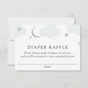 Silver Moon and Stars Diaper Raffle insert card