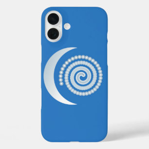 Silver Moon Spiral iPhone 16 Plus Case