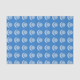 Silver Moon Spiral on deep blue Tissue Paper