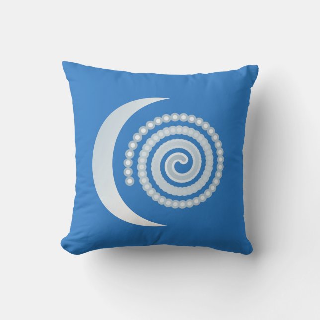 Silver Moon Spiral Throw Pillow (Front)