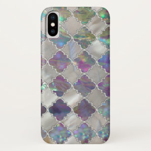 Silver moroccan pattern pearl and rose shell Case-Mate iPhone case