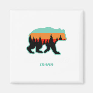 Silver Mountain Idaho Skiing Snowboarding Bear Magnet