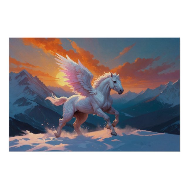 Silver Mountain Pegasus Throw Blanket Poster (Front)