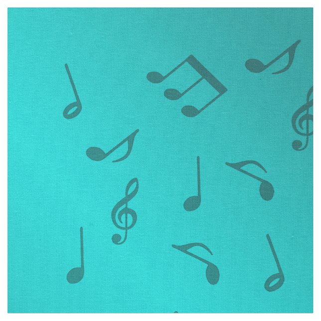 silver music notes fabric (Close Up)
