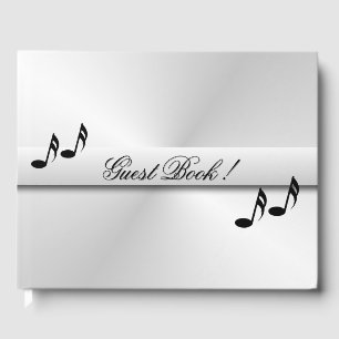 Silver Music Personalized Dated Guest Book