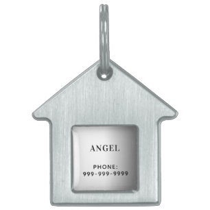 Silver name contact information pet ID tag