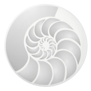 Silver Nautilus Coastal Style Ceramic Knob
