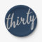 Silver Navy 30 Birthday Party Glitter "Thirty"
